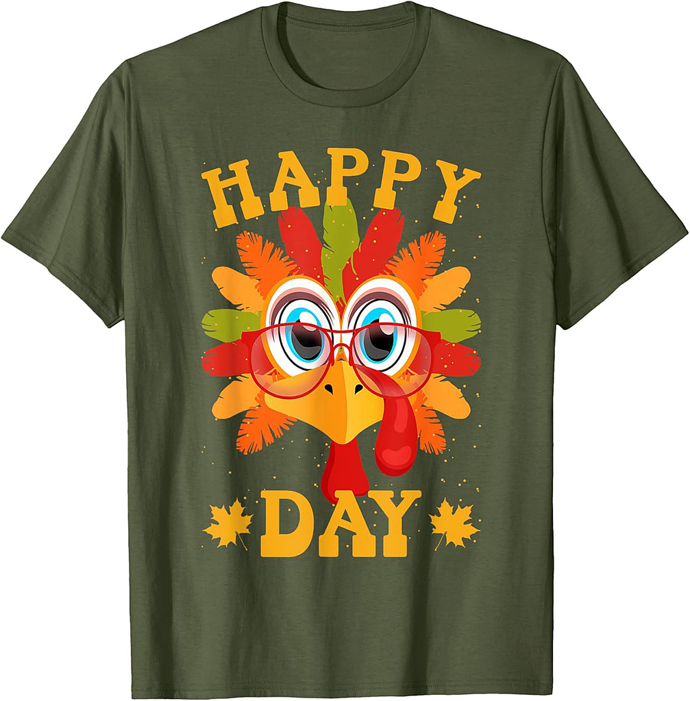 Happy Turkey Day Thanksgiving Family-Friendly T-Shirt