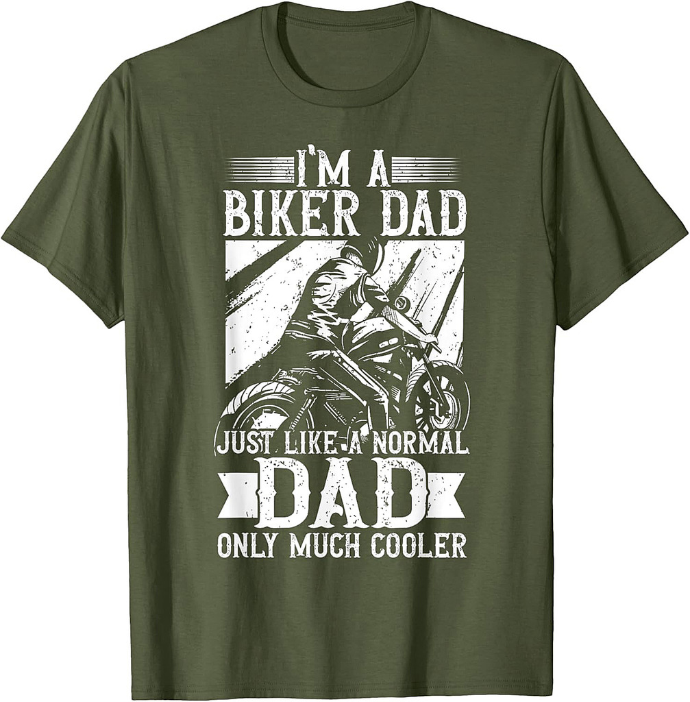 Biker Dad, Motorcycle Father, Biking Dad, Motorbike Daddy T-Shirt