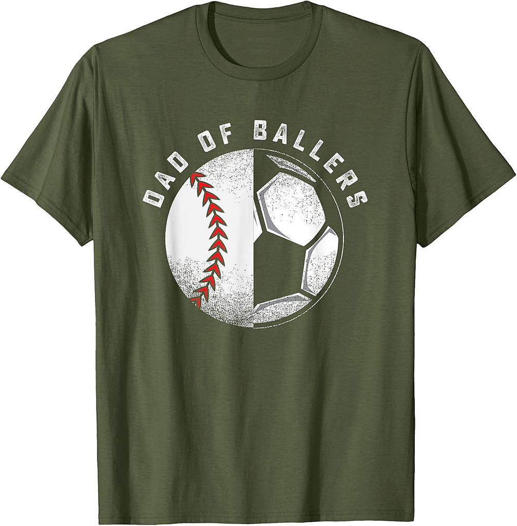 Dad of Ballers Father Son Soccer Baseball Player Coach Gift T-Shirt