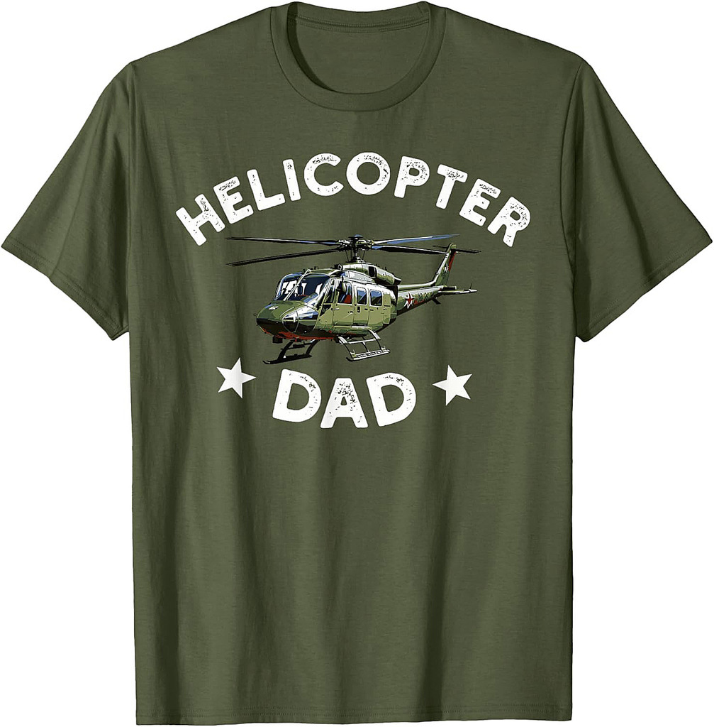 Helicopter Parents Funny Men Pilot Helicopter Dad T-Shirt