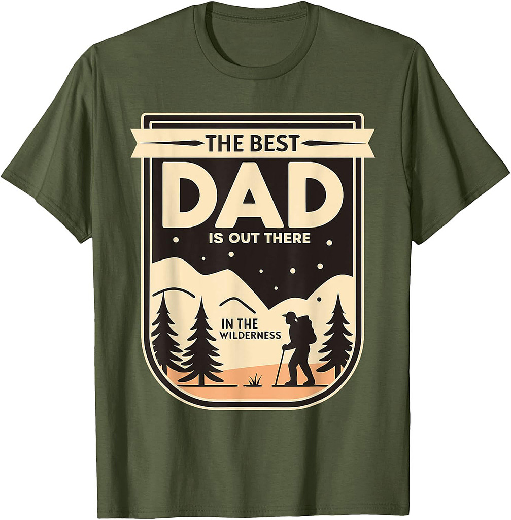 The Best Dad  Retro Father’s Day  Camping Hiking Dad T-Shirt