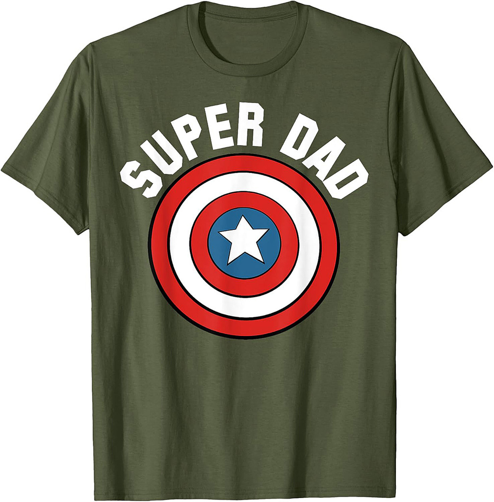 Marvel Father's Day Super Dad Captain America Shield T-Shirt