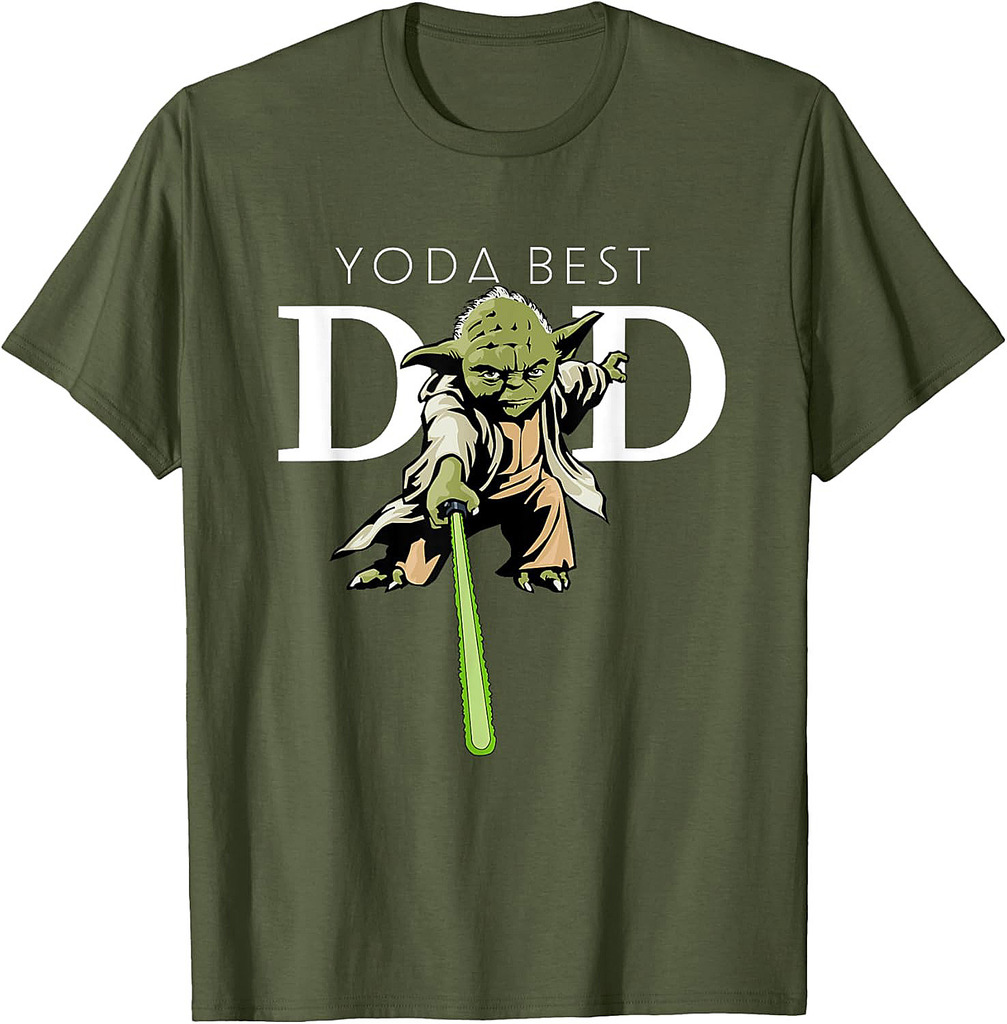 Star Wars Yoda Lightsaber Best Dad Father's Day T-Shirt