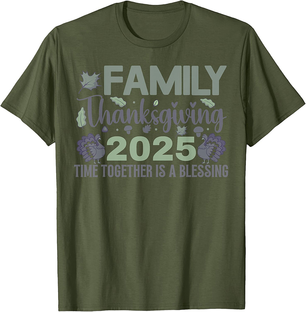 Family Thanksgiving 2025 Crew Pumpkin Group Matching Thanksgiving T-Shirt