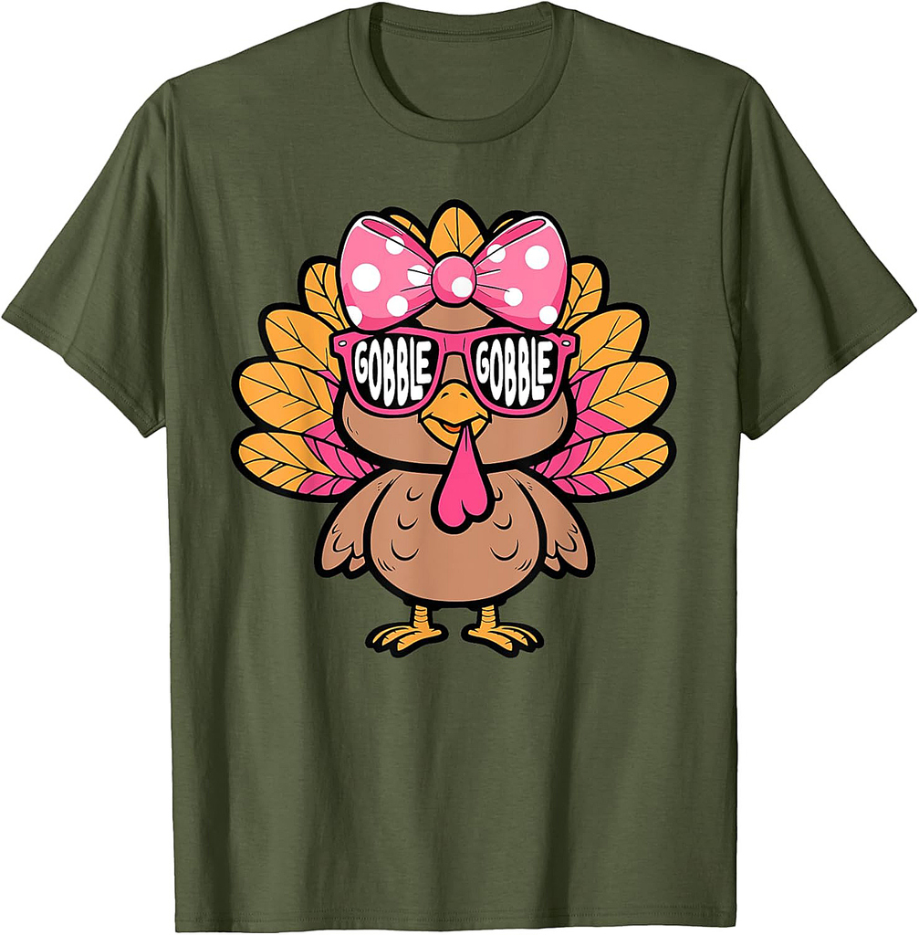 Funny Turkey Gobble Thankful Blessed Autumn Thanksgiving T-Shirt