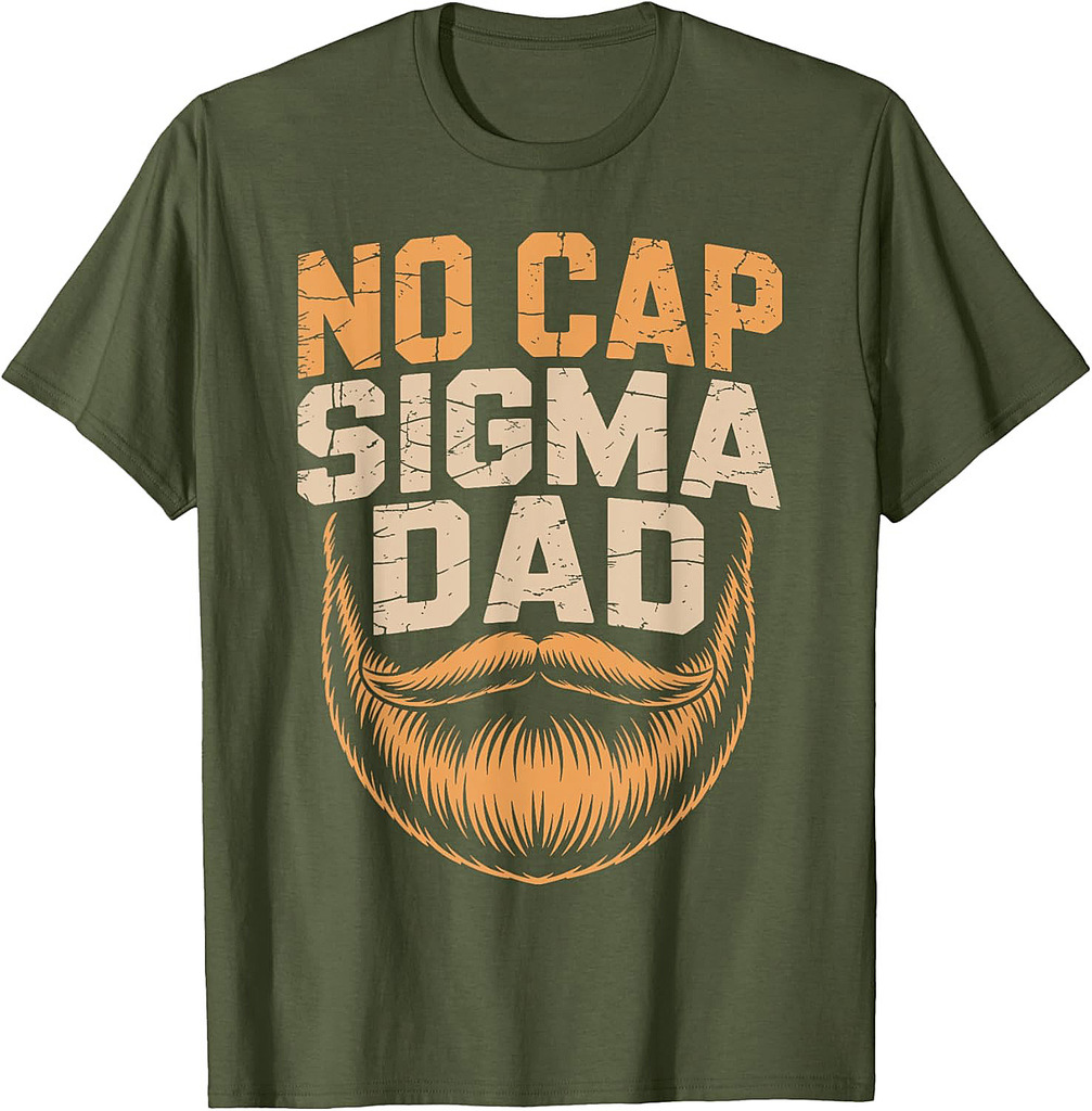 Vintage Skibidi Best Dad No Cap Sigma Dad Funny Father's Day T-Shirt