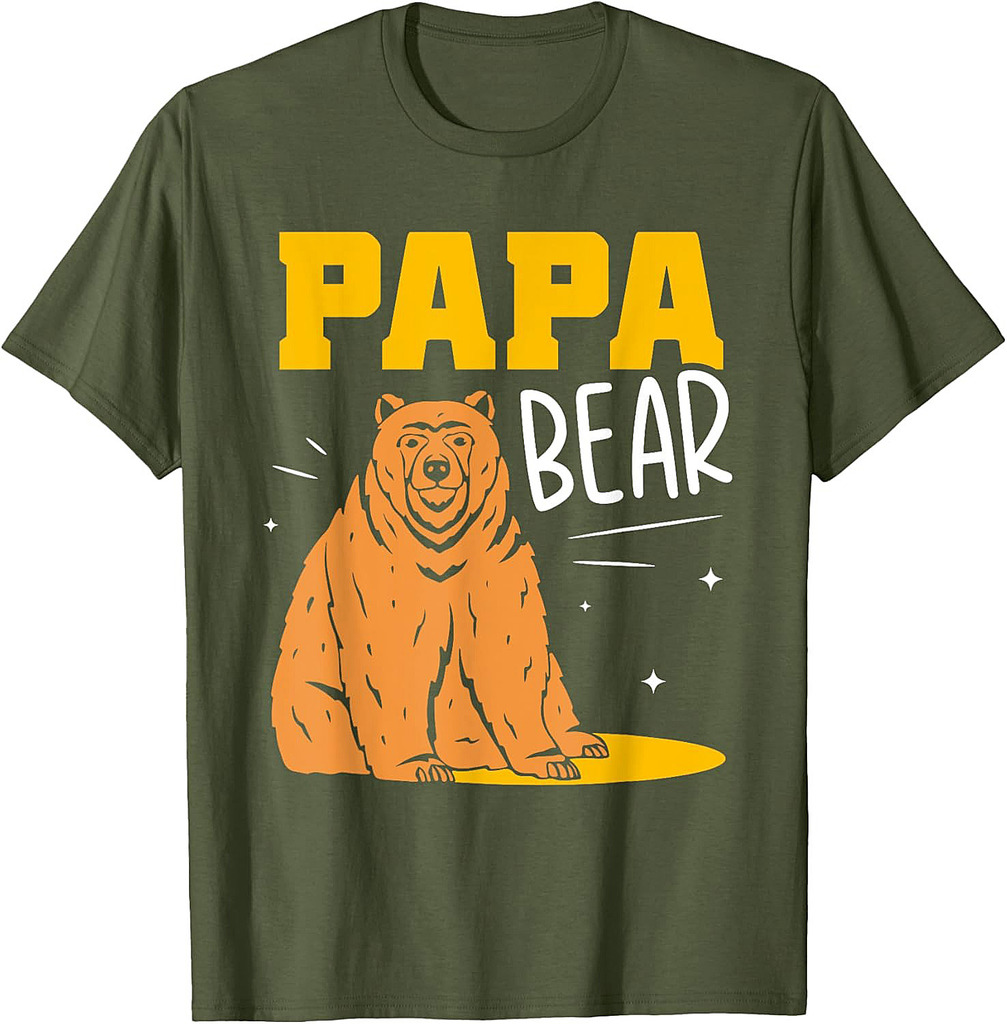 Papa Bear Animal Pun Bears Lover Bear Dad Father Daddy T-Shirt