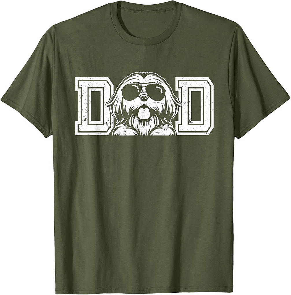 Shih Tzu Dog Owner For Men Shih Tzu Dad Father's Day T-Shirt