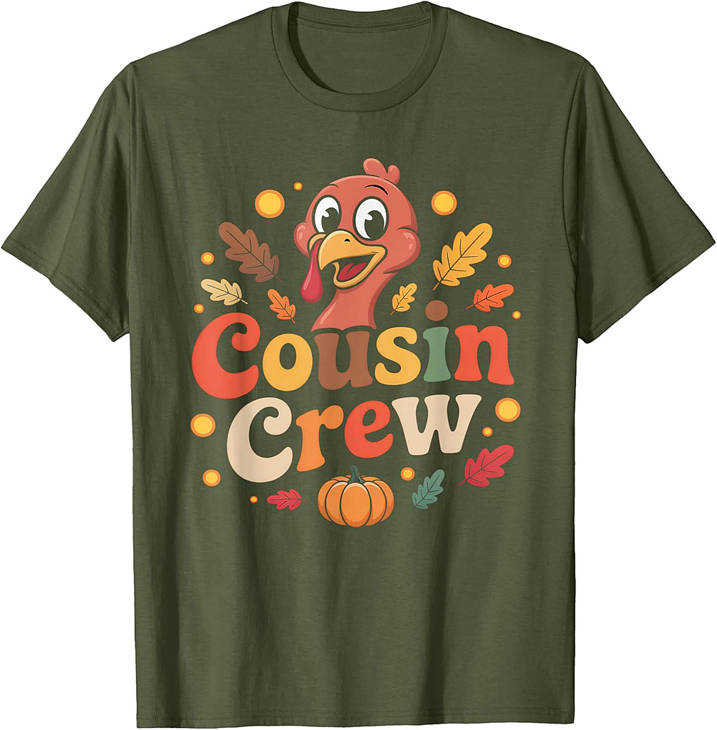 Cousin Crew Thanksgiving Family Matching Turkey Day Fall T-Shirt