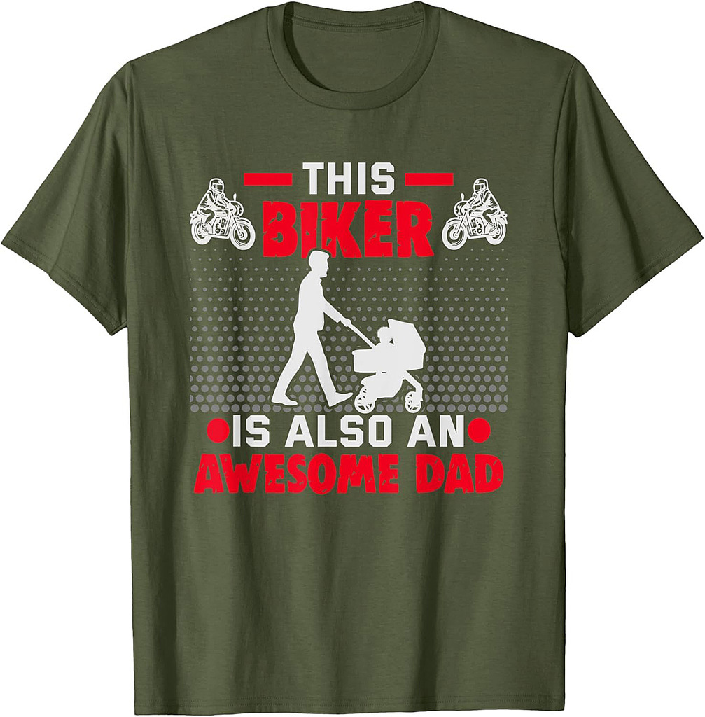 Mens Father's Day Motorcyclist This Biker Is Also An Awesome Dad T-Shirt
