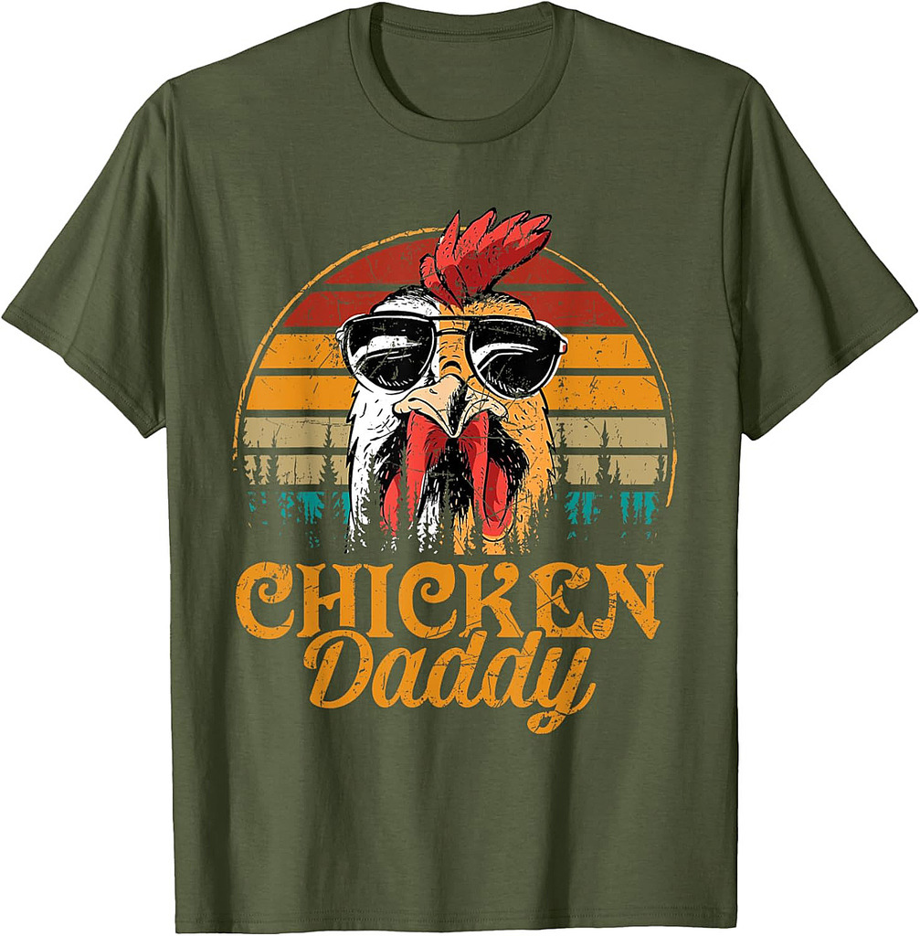 Chicken Daddy Vintage Poultry Farmer Funny Fathers Day T-Shirt
