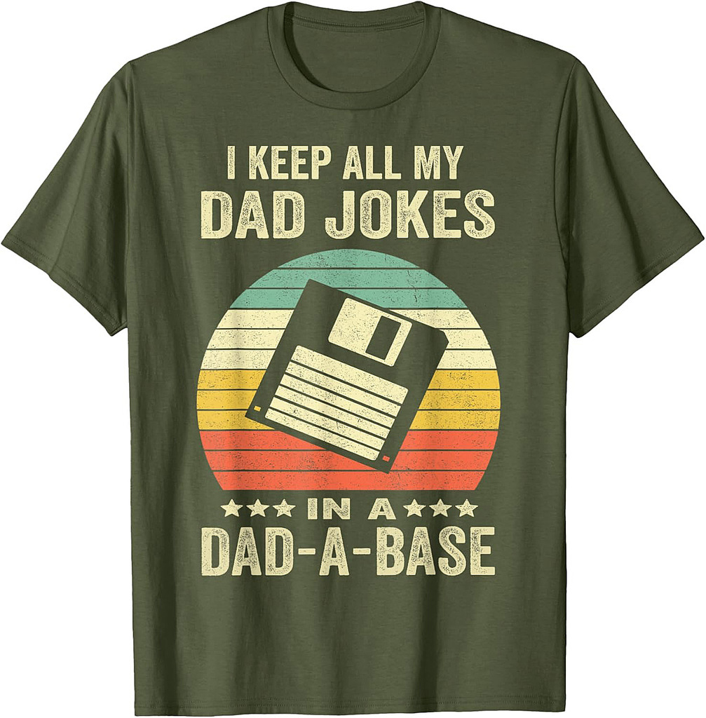 Mens Funny Dad Jokes In Dad-a-Base Vintage for Father's Day T-Shirt