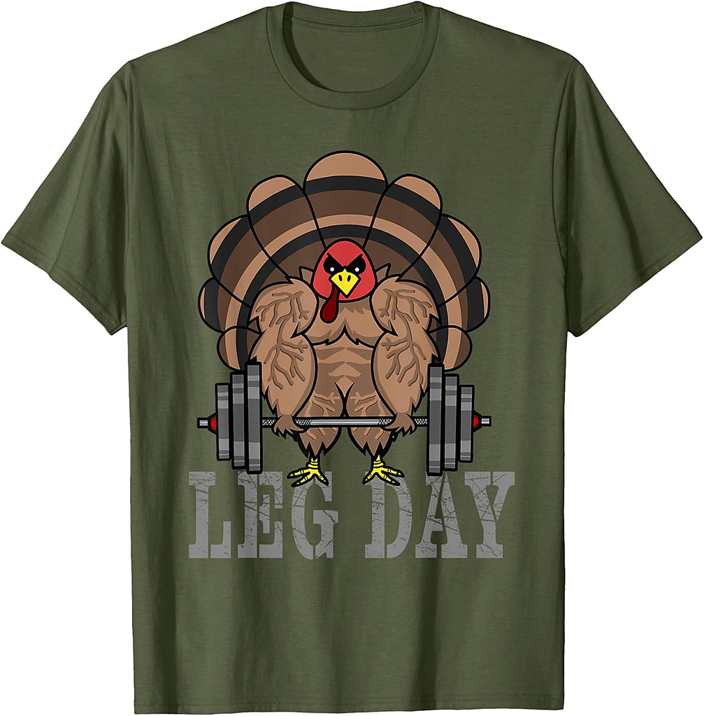 Funny Deadlifting Turkey Thanksgiving Leg Day Deadlift T-Shirt