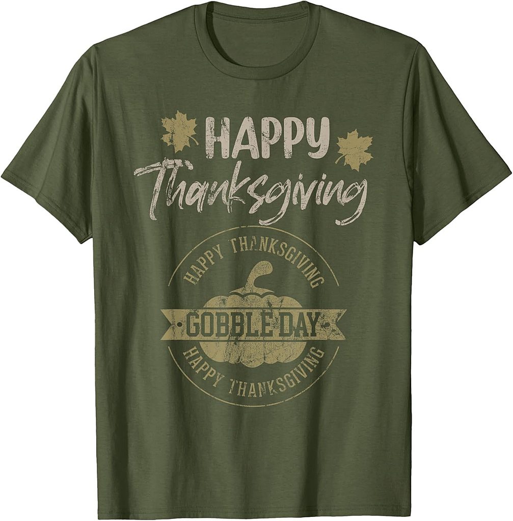 Thanksgiving Shirts For Men Fall Fashion Gobble Day T-Shirt