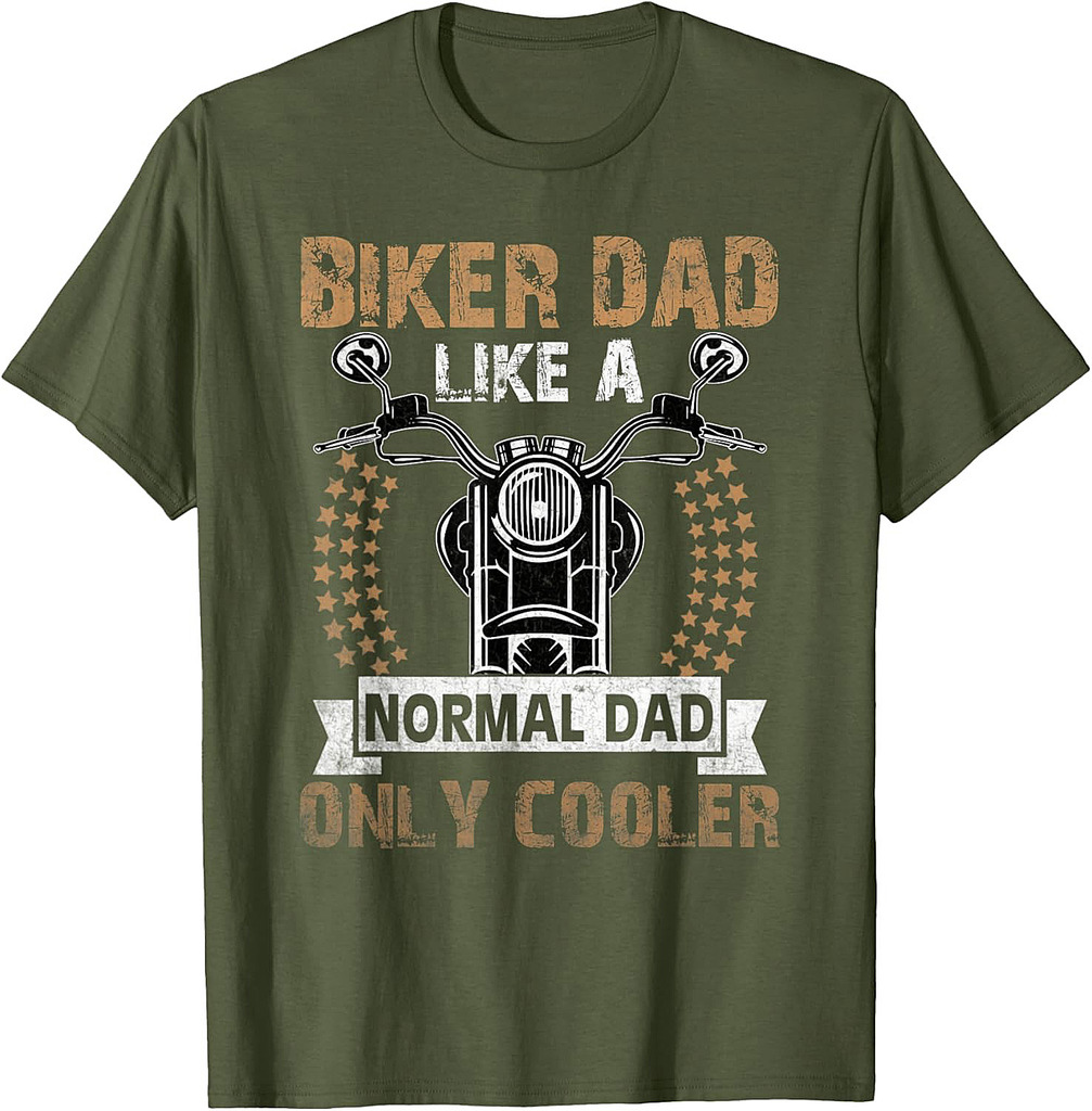 Cool Biker Dad Tee Bike Lovers Wife Son Daughter Fathers Day T-Shirt