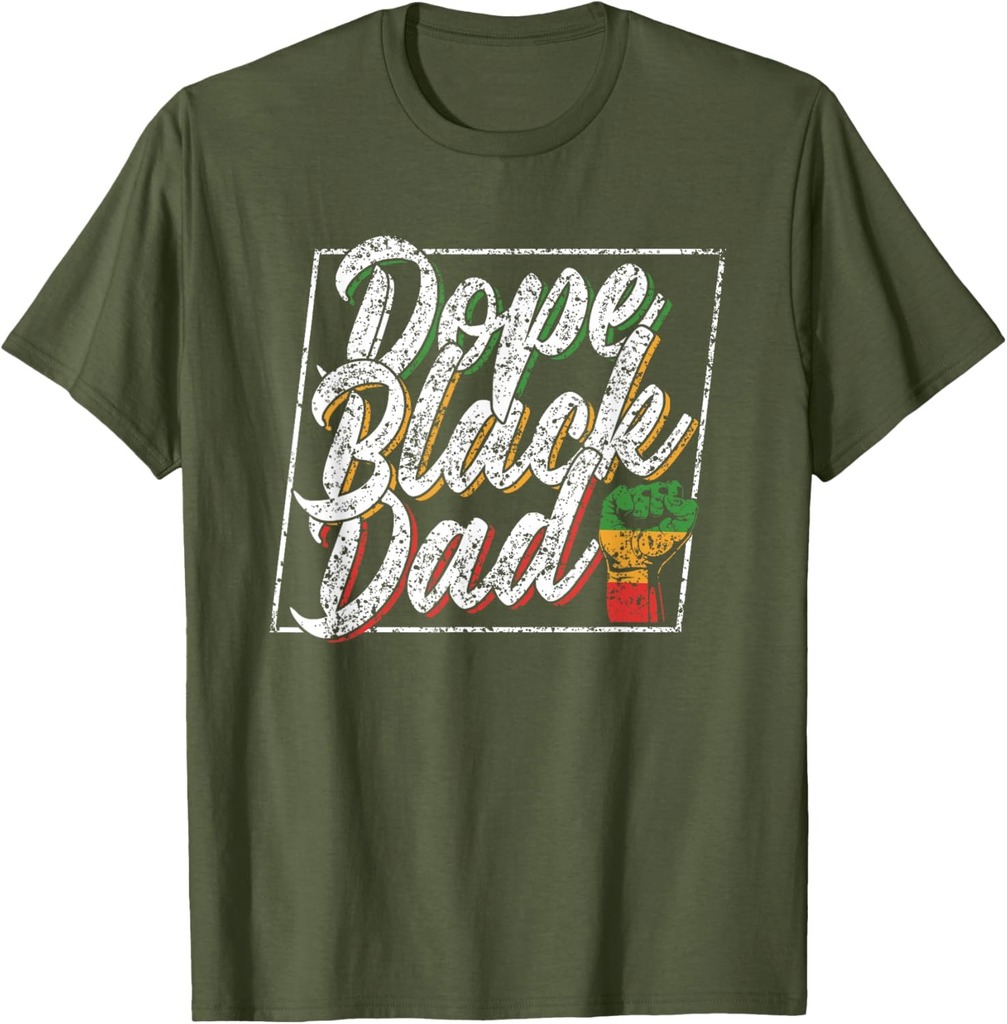 Dope Black Dad Africa Juneteenth 1865 American Father Daddy T-Shirt