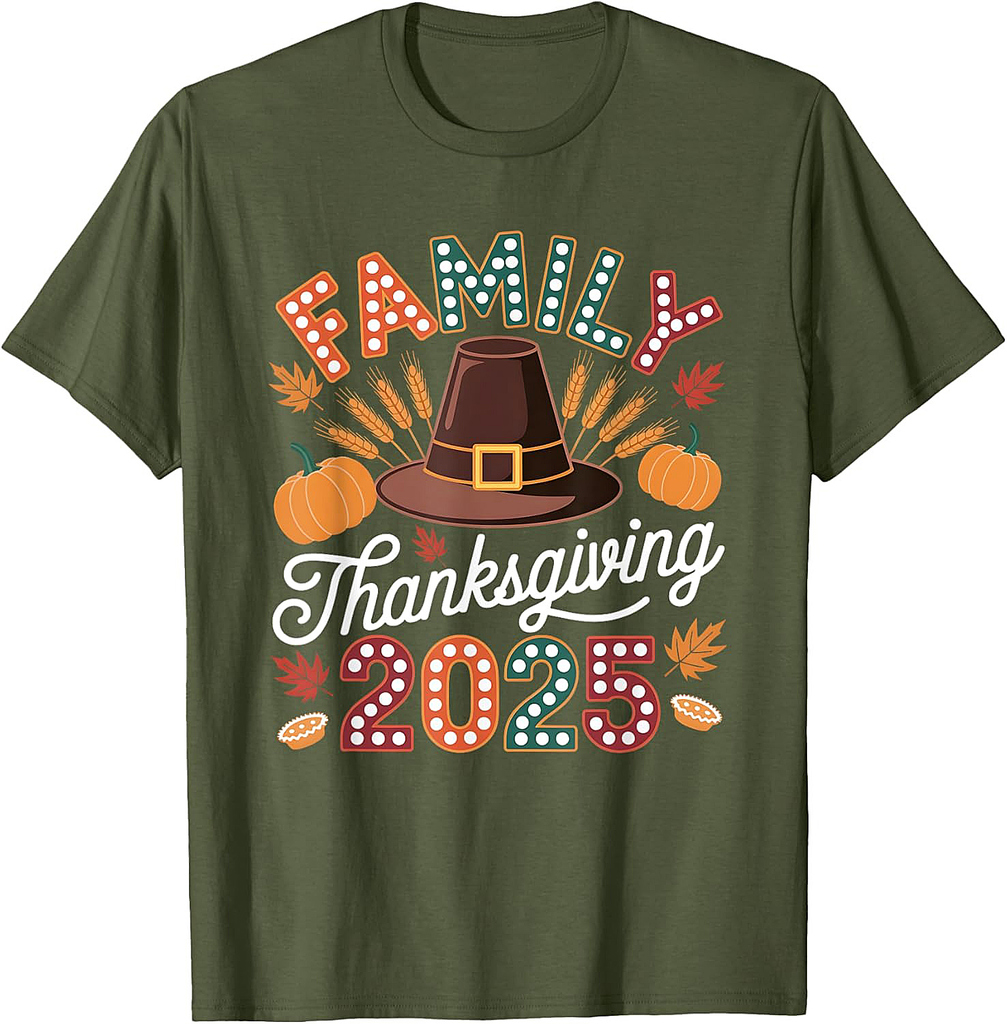 Family Thanksgiving 2025 Festive Design T-Shirt