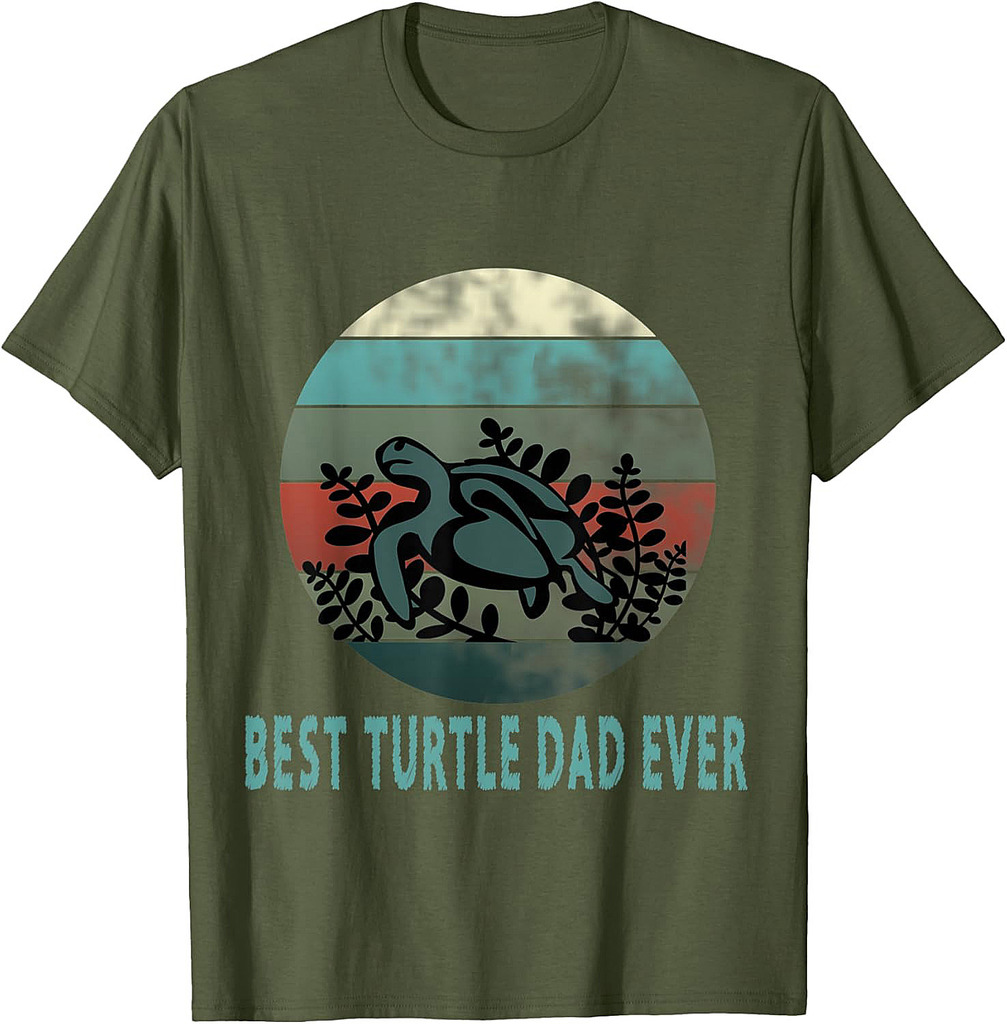 Vintage Retro Best Turtle Dad Ever Bump Fit. Father's Shirt T-Shirt