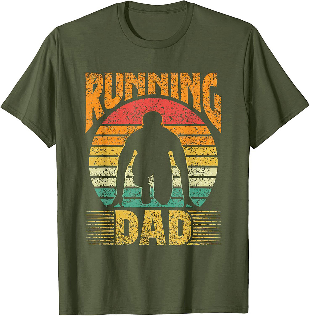 Running Dad Father Jogging Daddy Running Papa Father's Day T-Shirt