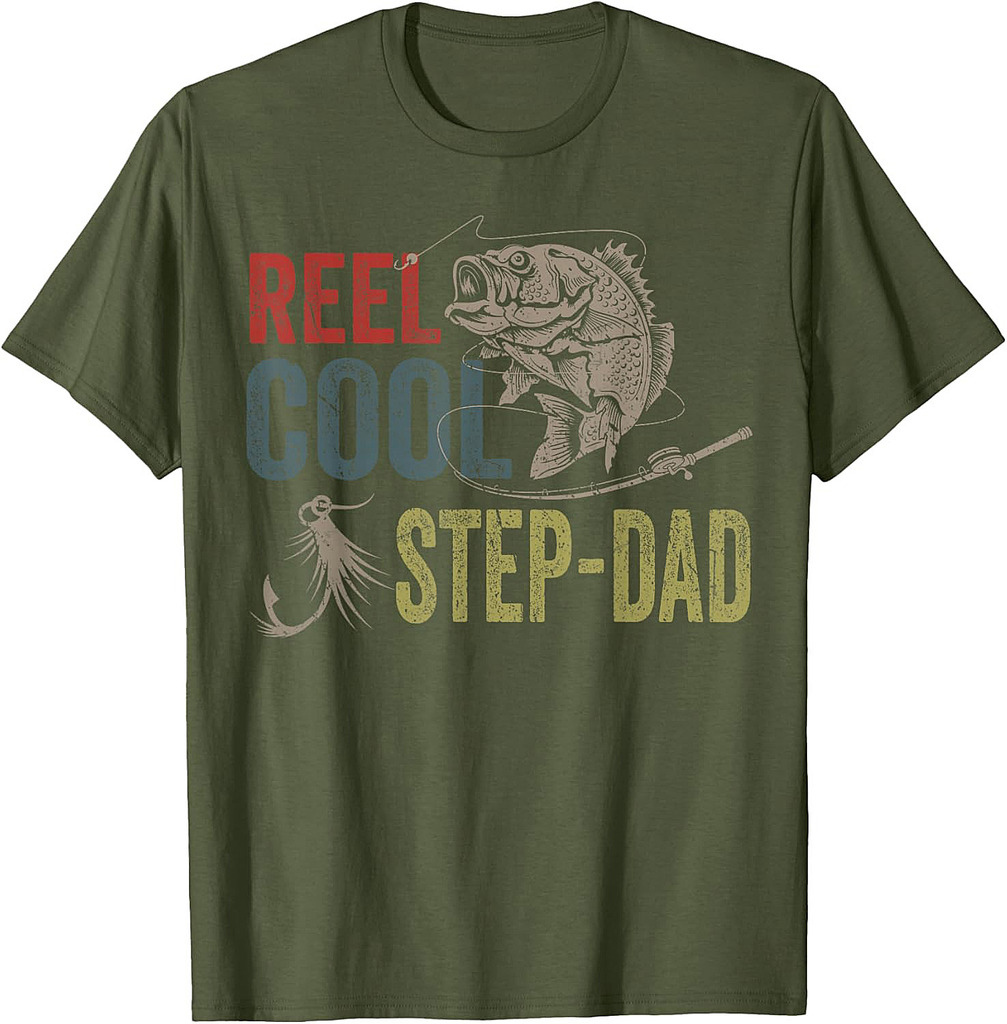 Reel Cool Step Dad Fishing Father's Day Gift T-Shirt