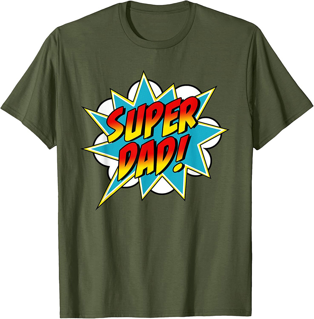 Super Dad Comic Book Superhero Father's Day T-Shirt