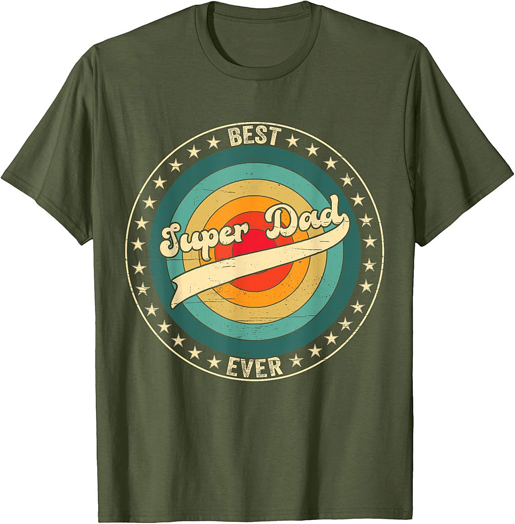 Retro Best Dad Super Dad Ever Fathers Day Vintage Cool Daddy T-Shirt