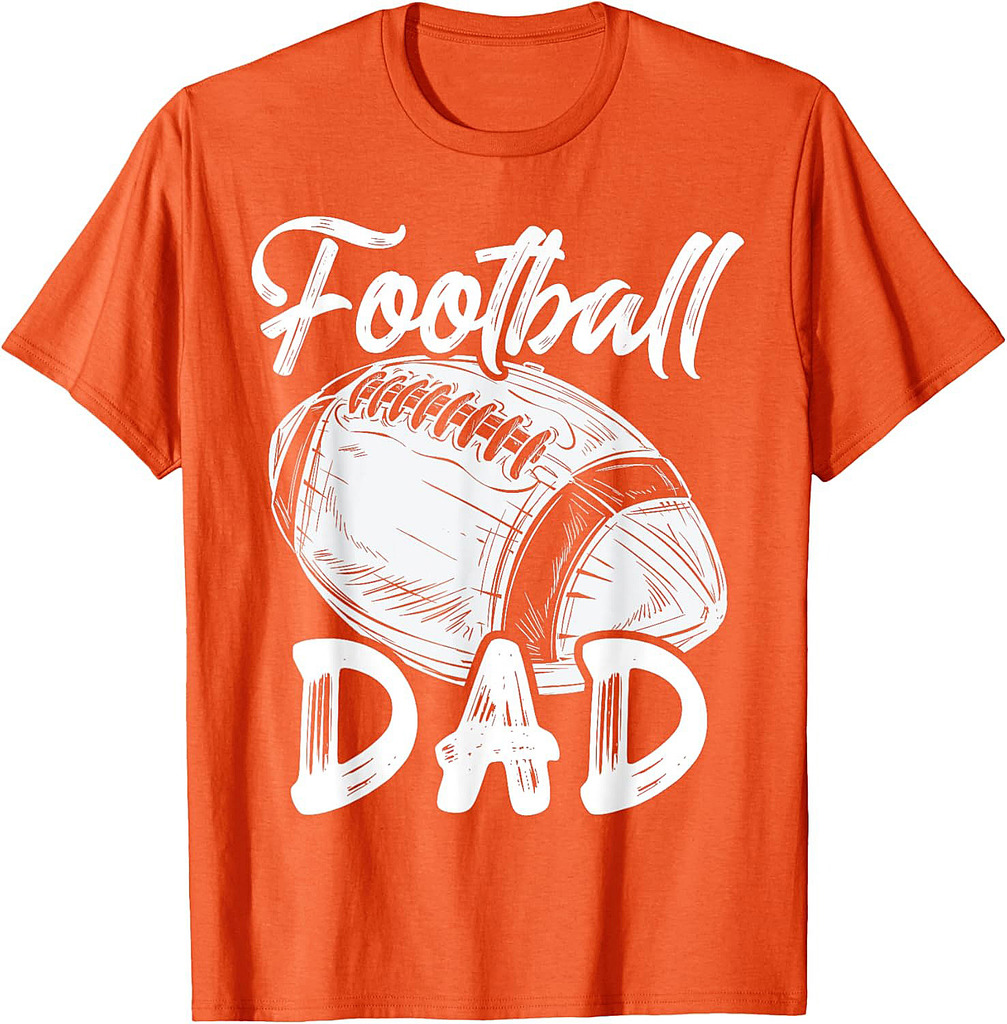 Football Dad For Him Men Family Matching Players Fathers Day T-Shirt