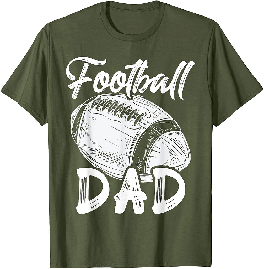 Football Dad For Him Men Family Matching Players Fathers Day T-Shirt