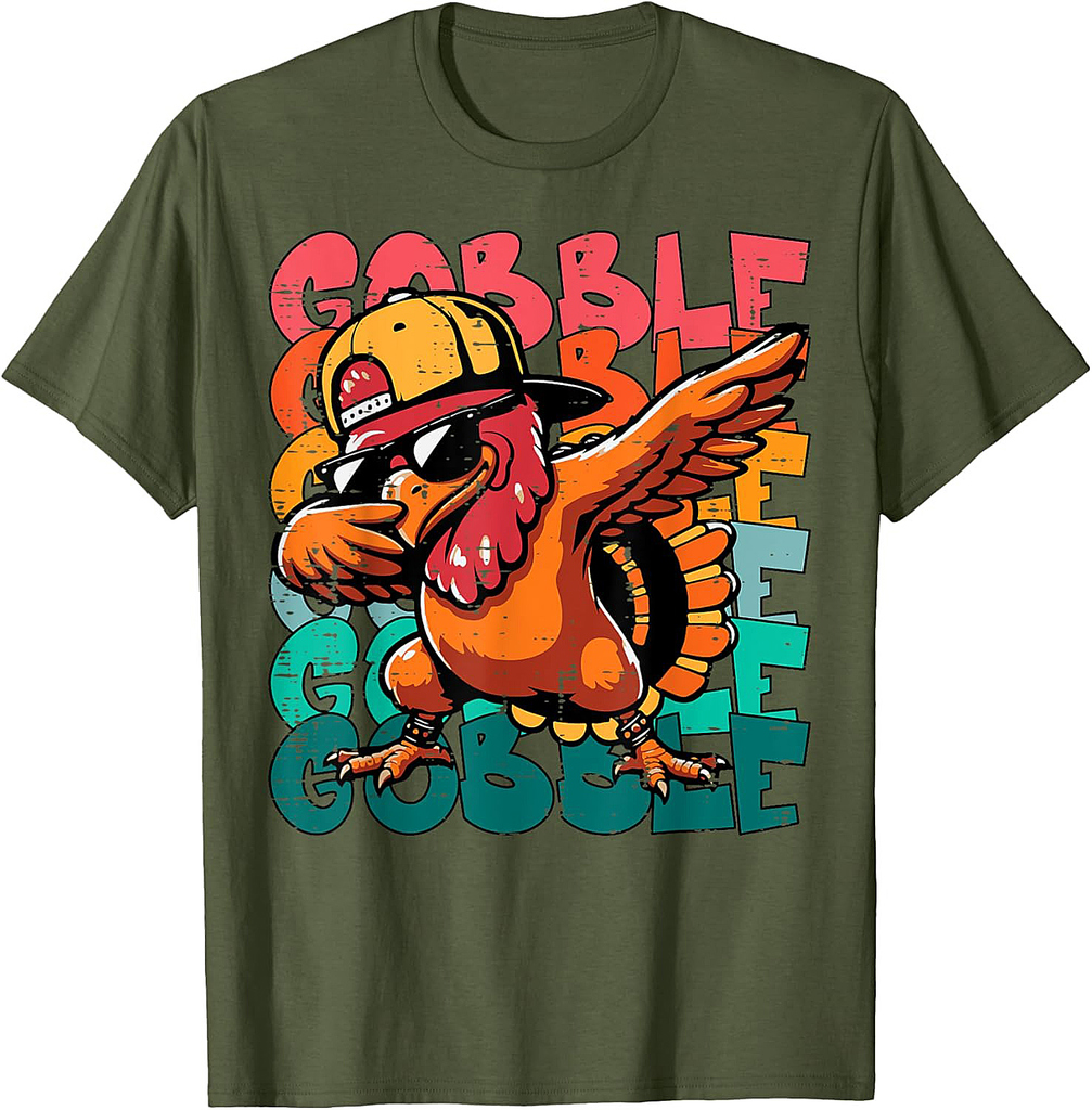 Thanksgiving Turkey Dab Gobble Funny Toddler Boys Youth T-Shirt