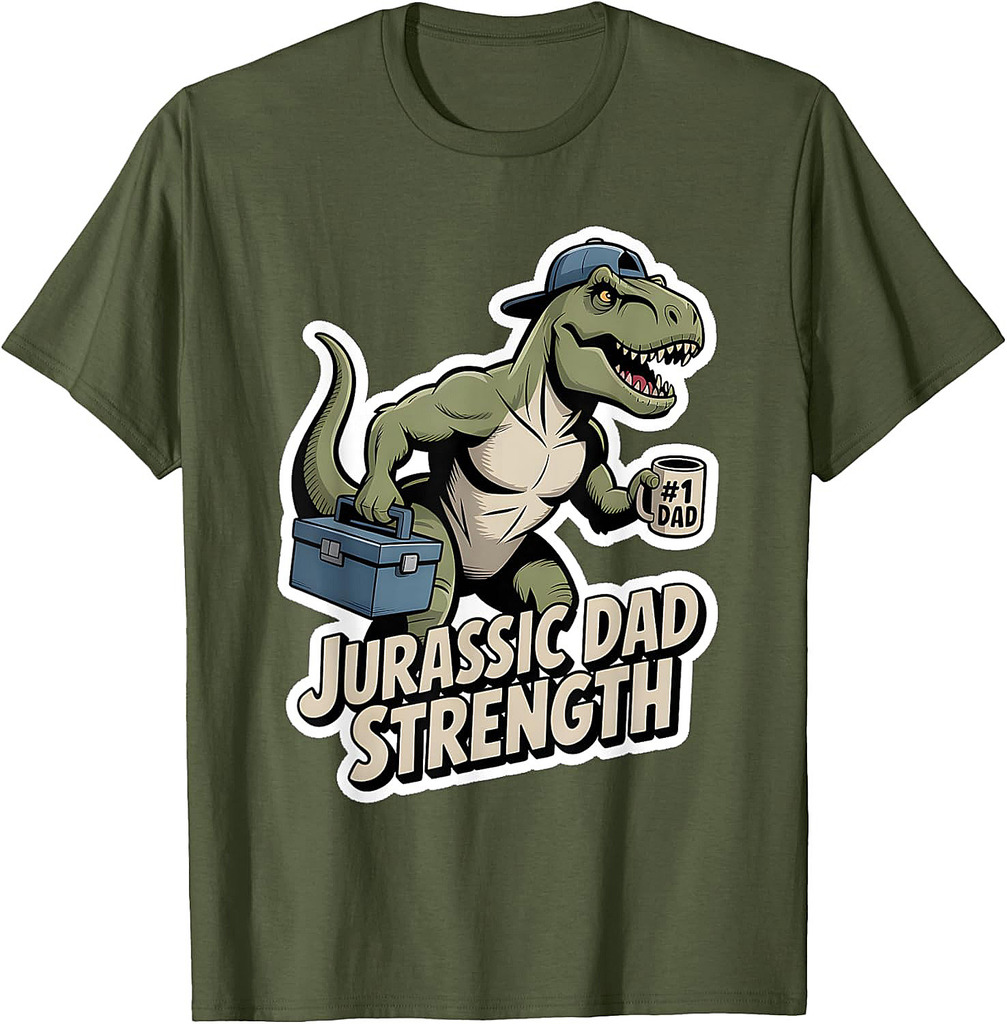 Jurassic Dad Strength Dinosaur Power Father's Day T-Shirt