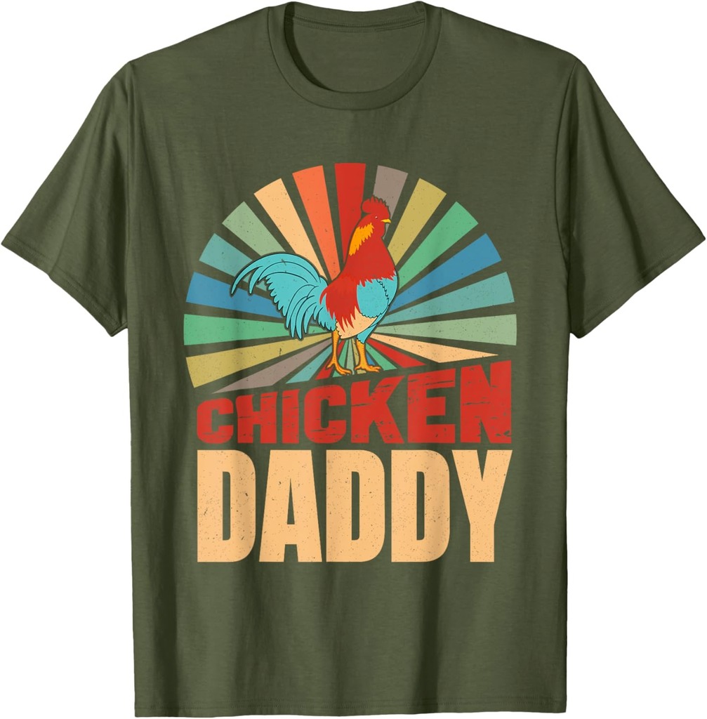 Chicken Daddy Vintage Rooster For Dad Farmer Fathers Day T-Shirt