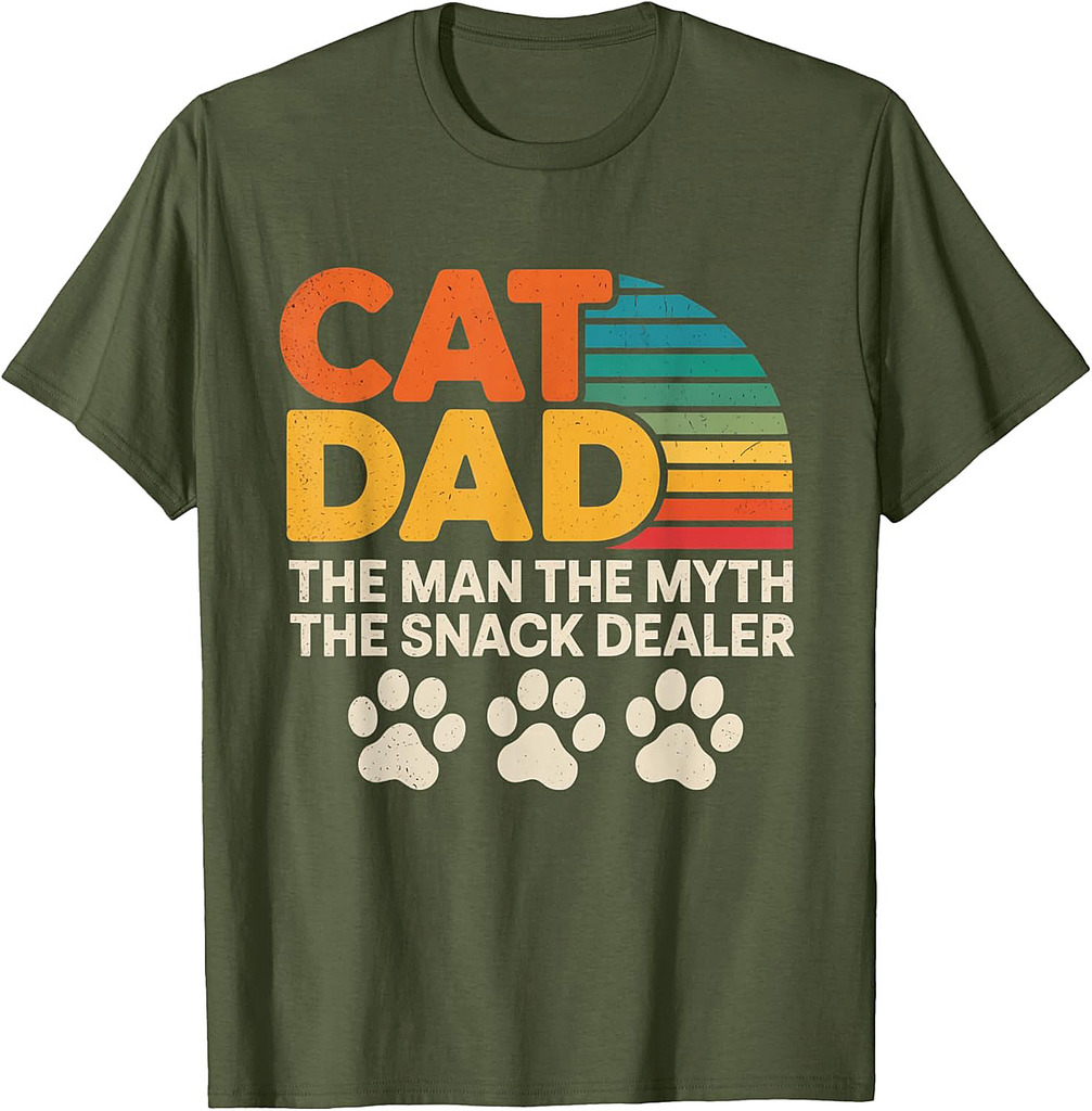 Vintage Dog Dad The Man The Myth Snack Dealer Father Day T-Shirt
