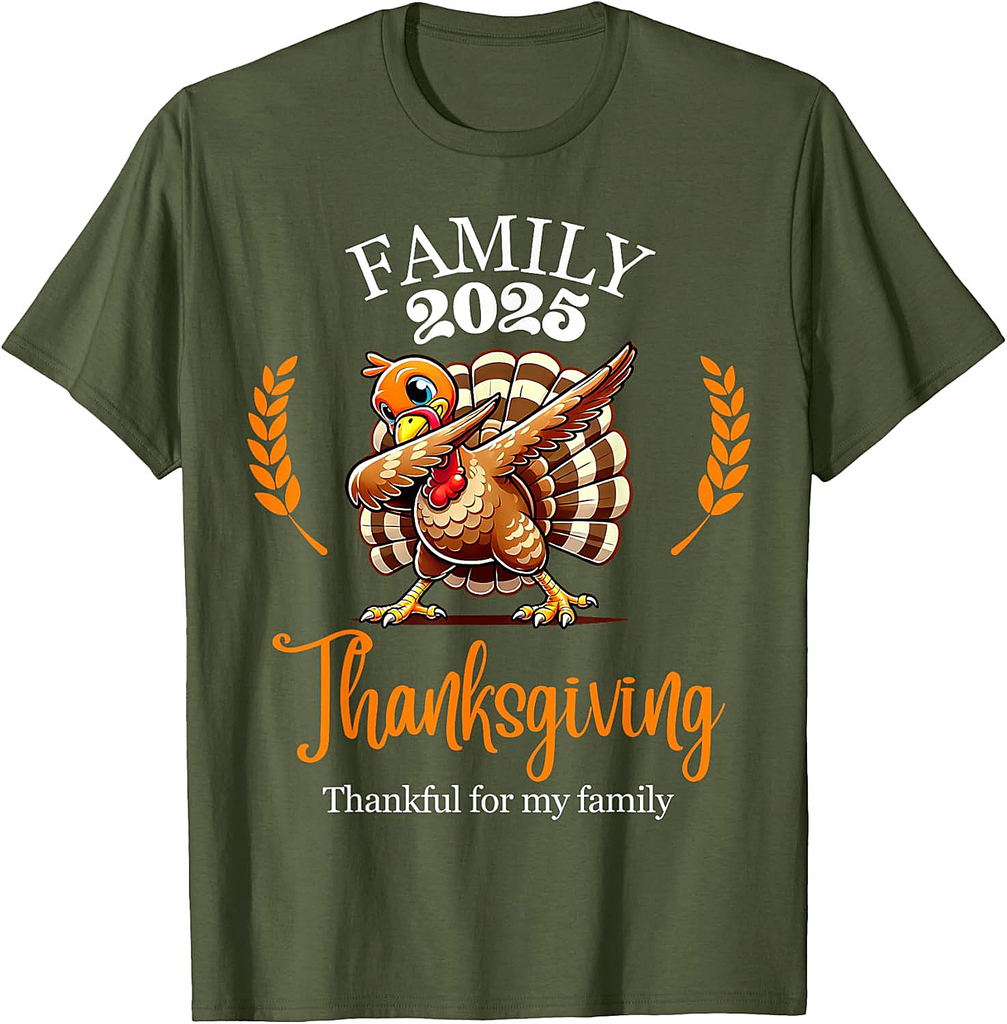 Family Thanksgiving 2025 Thankful For My Tribe Group Autumn T-Shirt