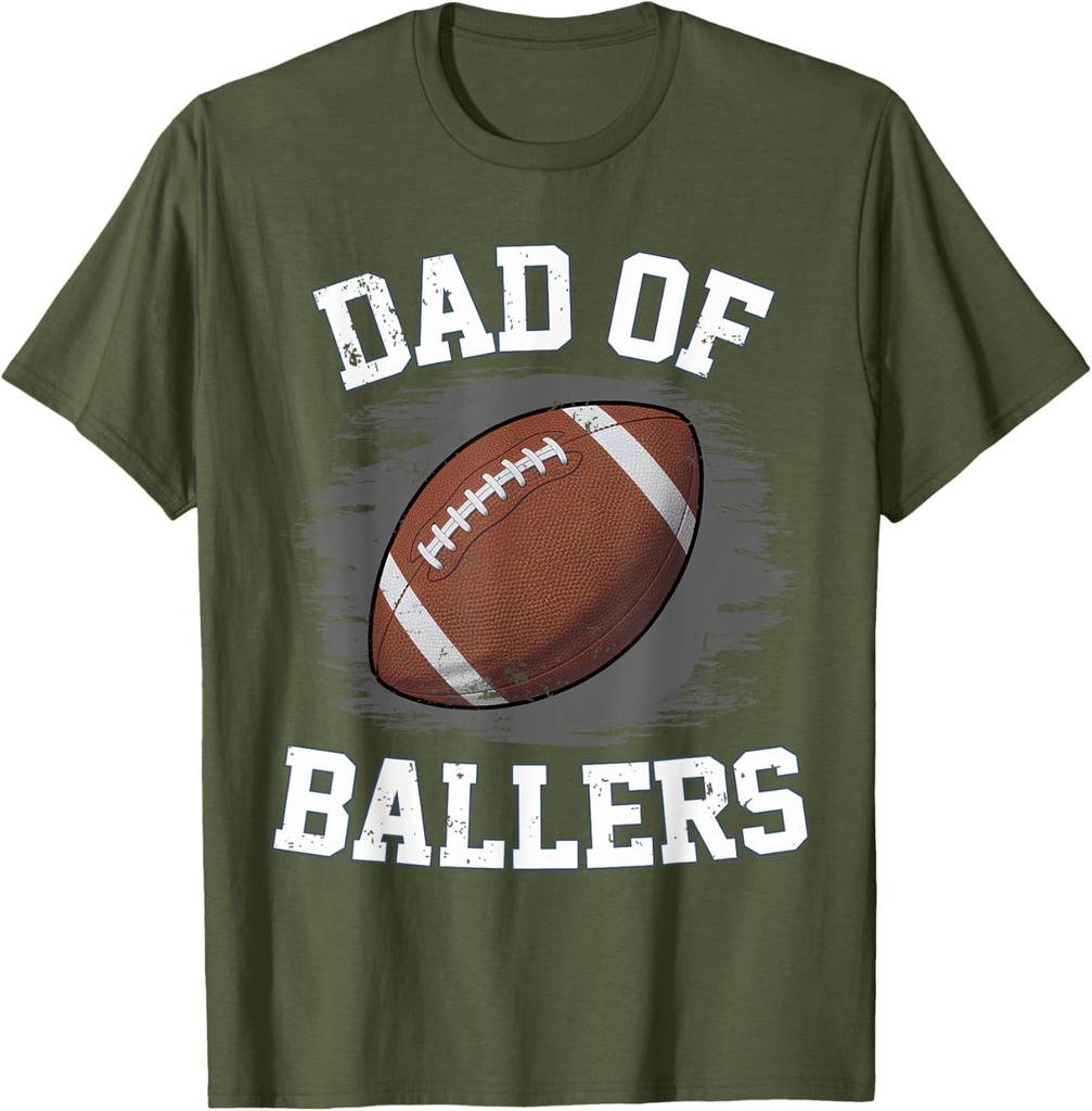 Dad Of Ballers Football Fan Football Ball Fathers Day Coach T-Shirt