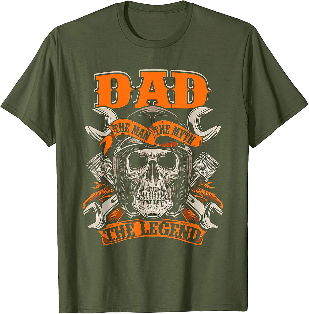 Biker Dad Motorcycle Father's Day The Man, Myth The Legend T-Shirt