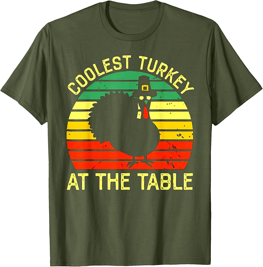 Thanksgiving Toddler Coolest Turkey At The Table Dinner T-Shirt