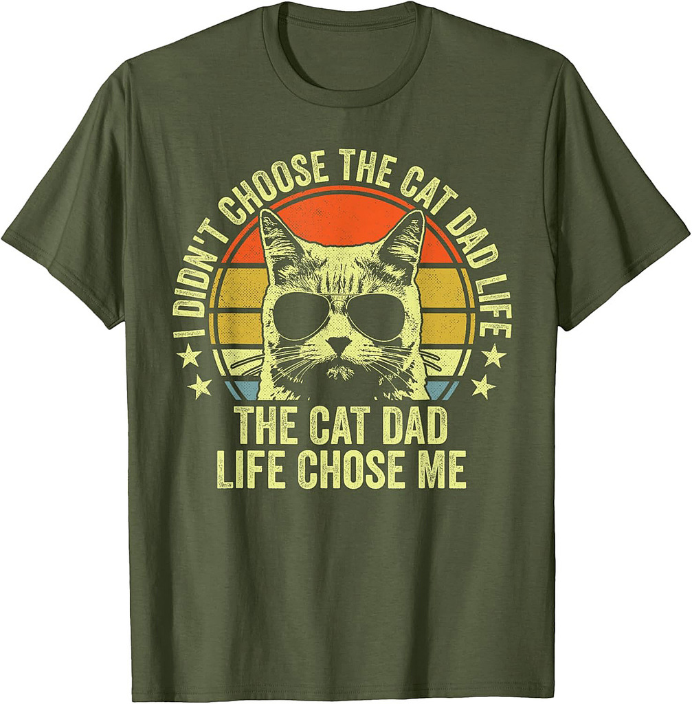 Cat Dad Shirt For Men Funny Cat Daddy Father's Day Cat Dad T-Shirt