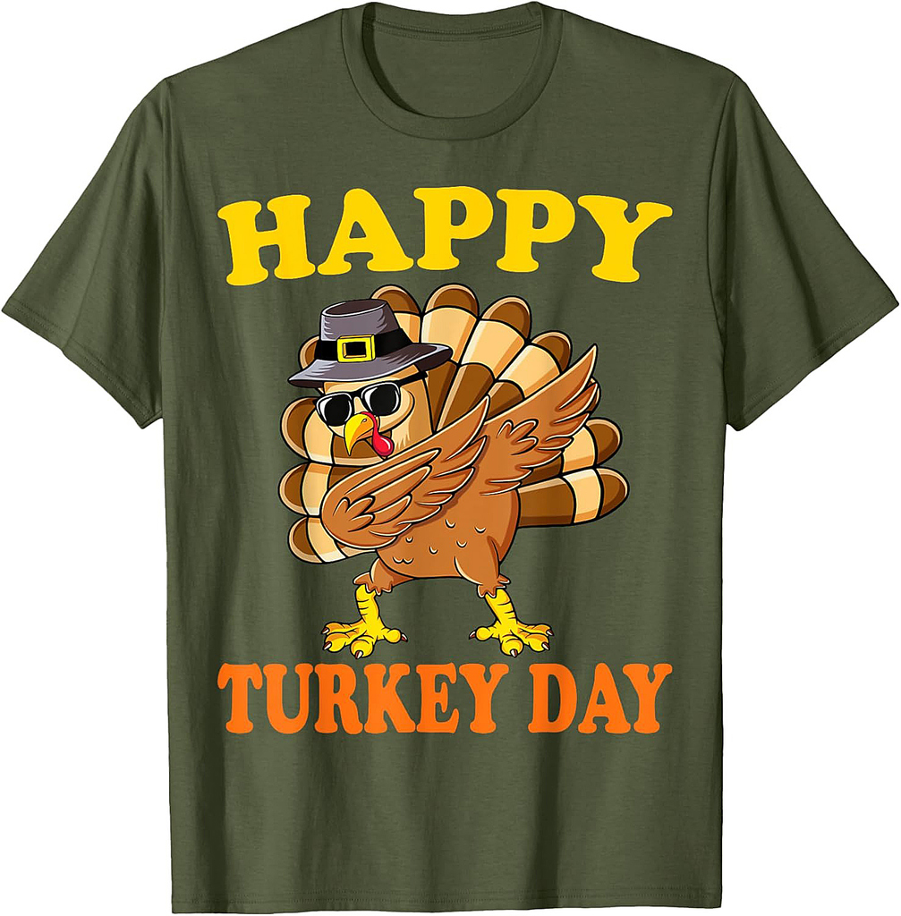 Happy Turkey Day Cute Little Pilgrim Gift Thanksgiving T-Shirt