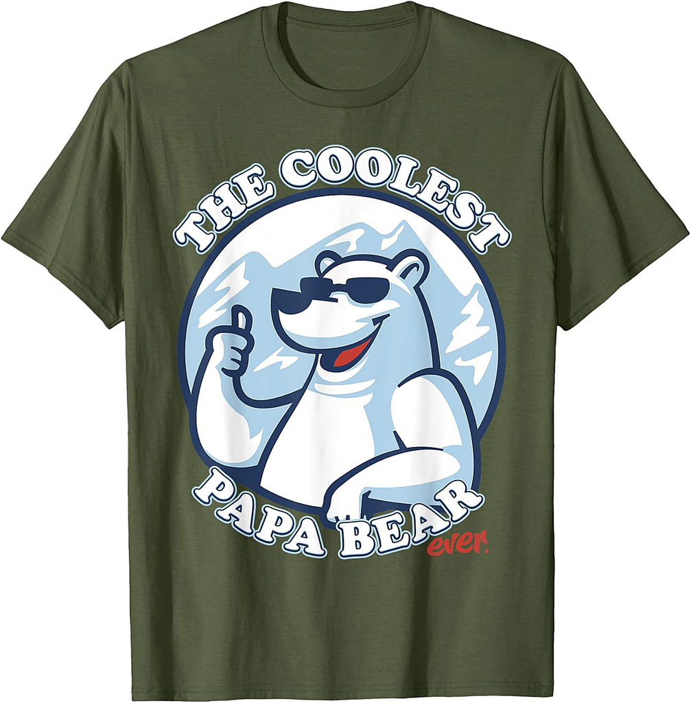 The Coolest Papa Bear Ever For Dad Cool Bear Fathers Day T-Shirt