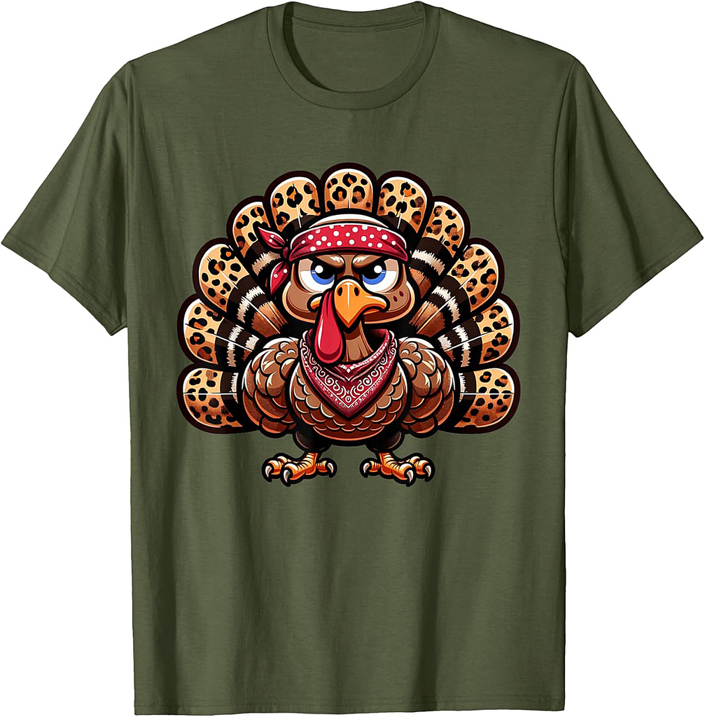 Leopard Turkey Day Autumn Fall Season 2025 Thanksgiving T-Shirt