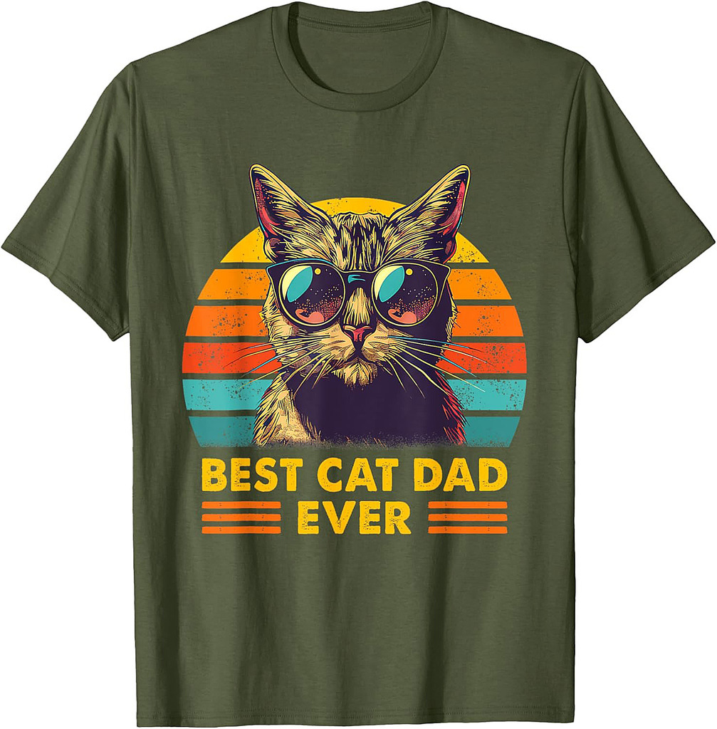Best Cat Dad Ever Shirt Cat Dad Men Father's Day T-Shirt