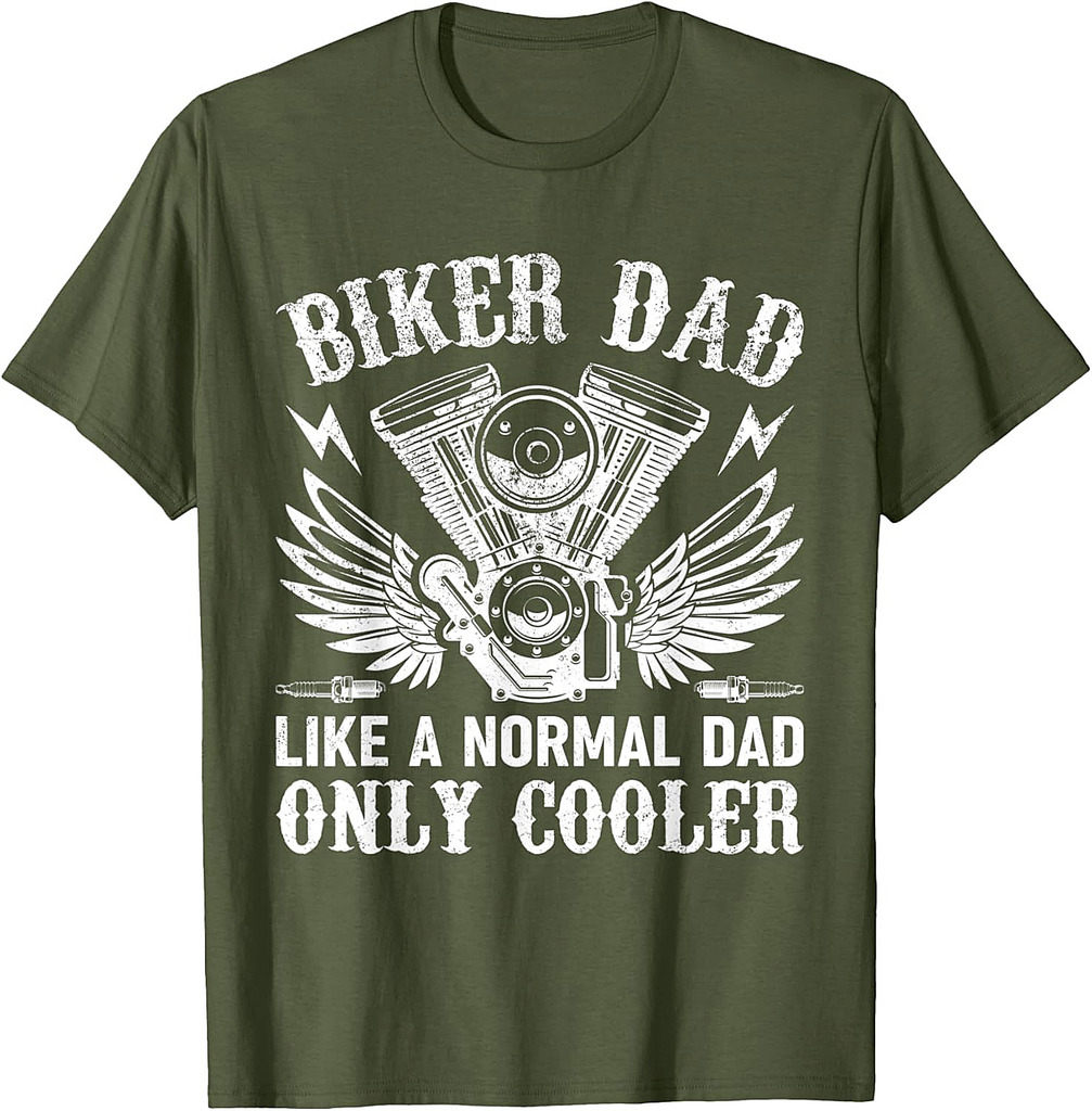 Mens Biker Dad  Motorcycle Father's Day Design for Fathers T-Shirt