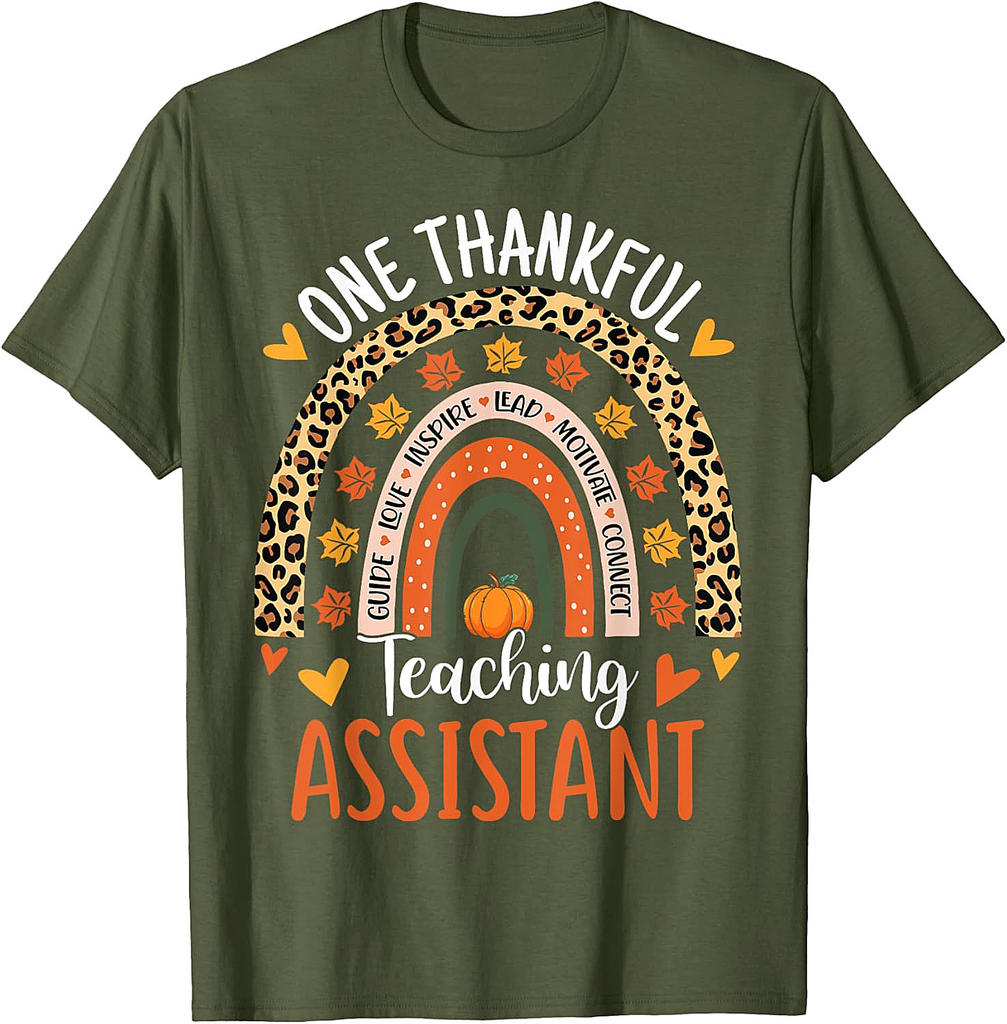 One Thankful Teaching Assistant Thanksgiving Teacher Aide T-Shirt