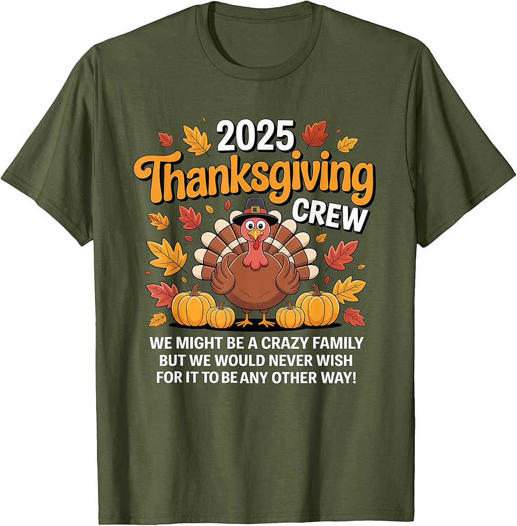 Family Thanksgiving 2025 Thanksgiving Crew Turkey Matching T-Shirt