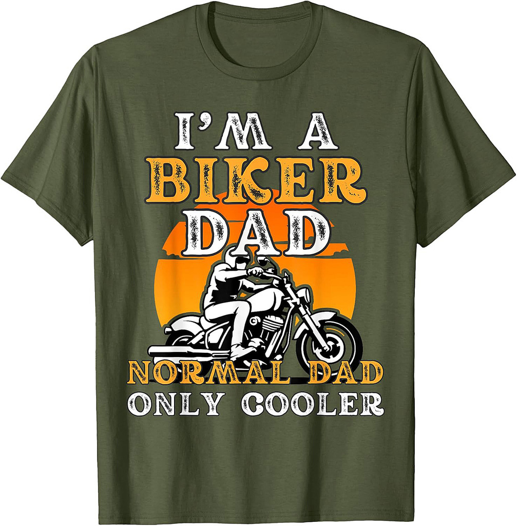 Biker Dad For Men Funny Motorcycle Father’s Day Rider T-Shirt