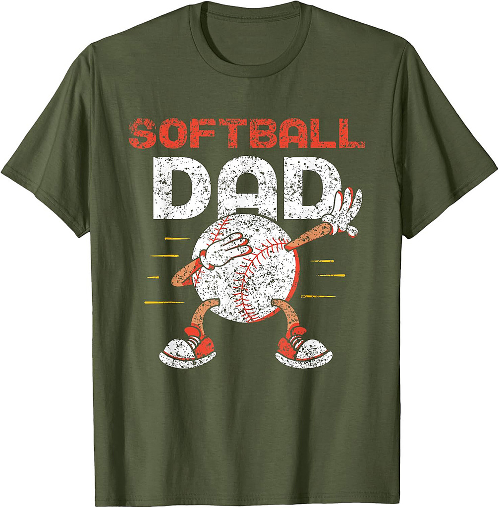 Softball Dad Hobby Player Softballer Lover Softball Father T-Shirt