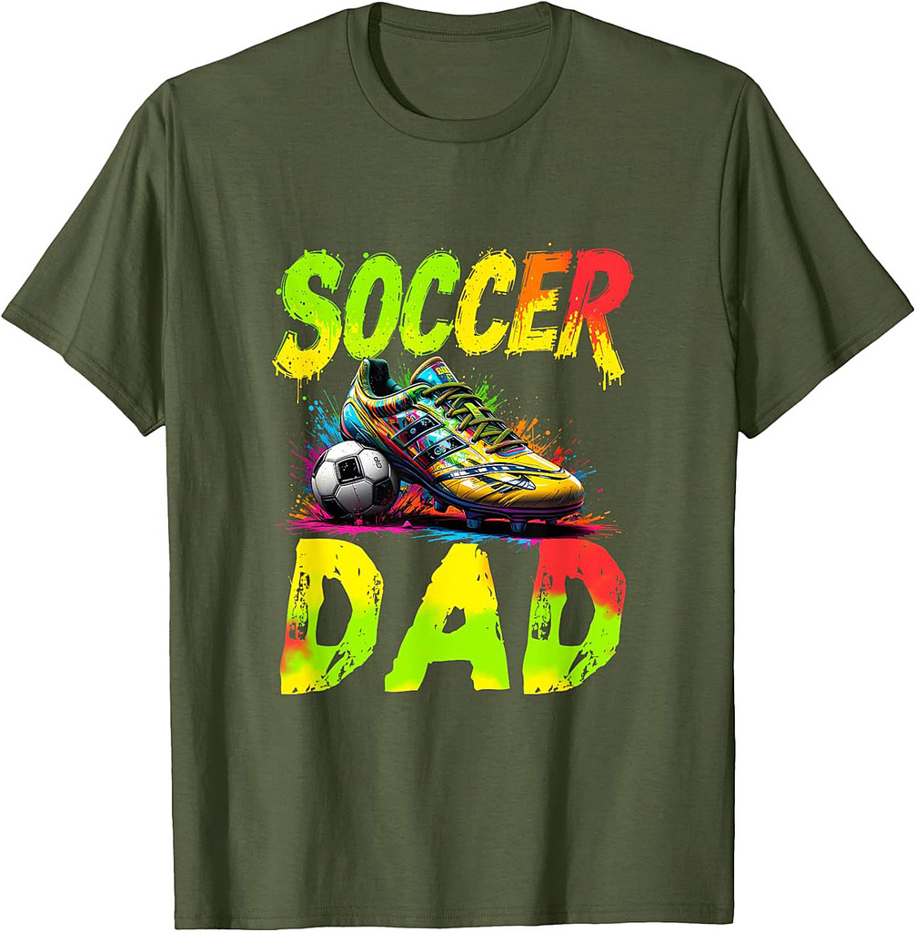 Funny Fathers Day Soccer Dad Daddy Soccer Sport Lover Fan T-Shirt