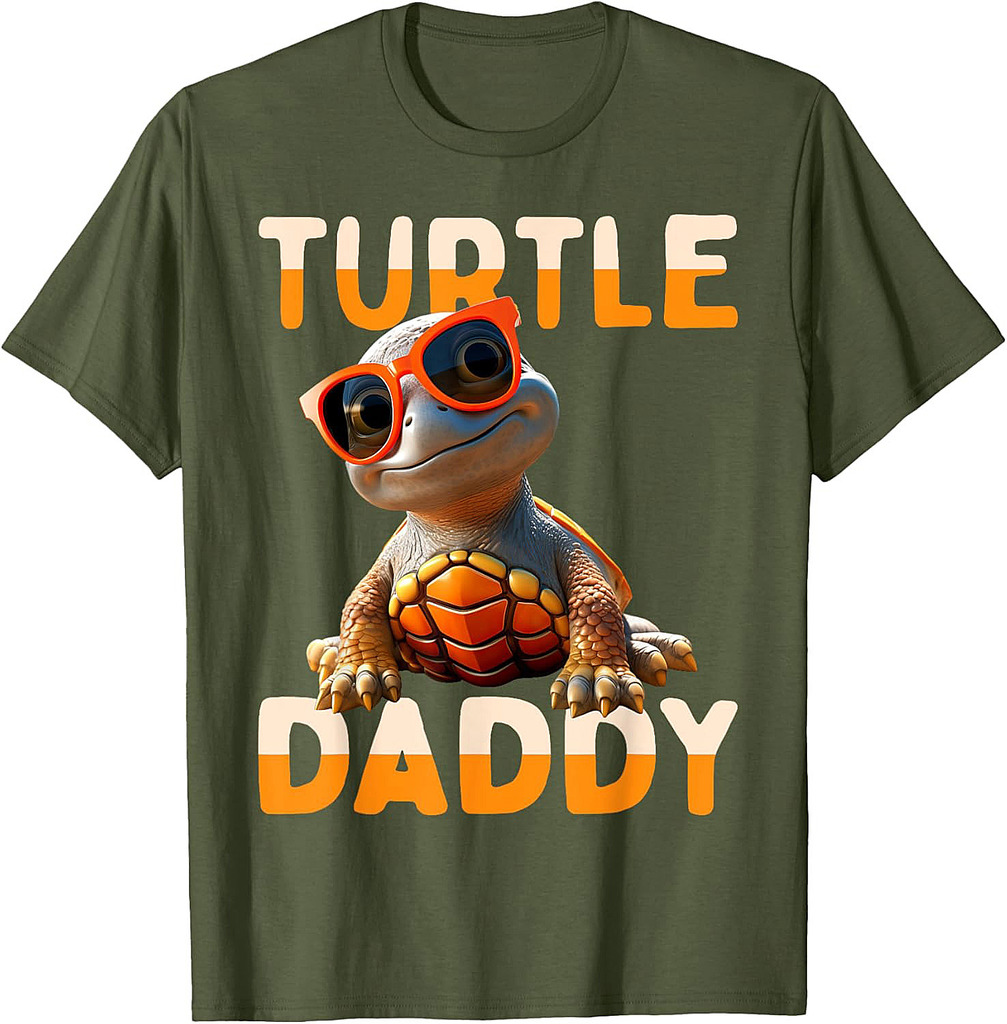 Turtle Daddy Papa Turtle Reptil Fathers Day Dad Cute Turtles T-Shirt