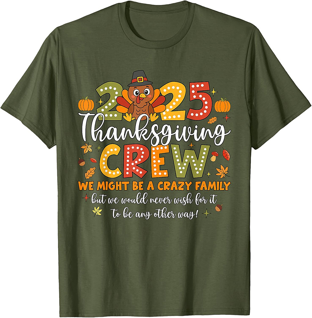 Family Thanksgiving 2025 Thanksgiving Crew Turkey Matching Thanksgiving T-Shirt