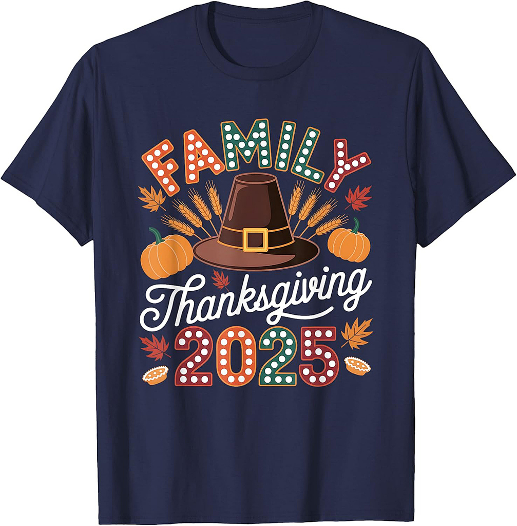 Family Thanksgiving 2025 Festive Design T-Shirt